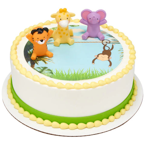 JUNGLE ANIMALS CAKE TOPPERS 3PCS