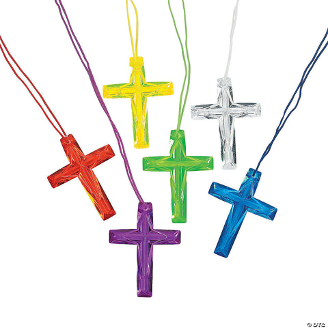 Plastic Colored Cross Necklaces