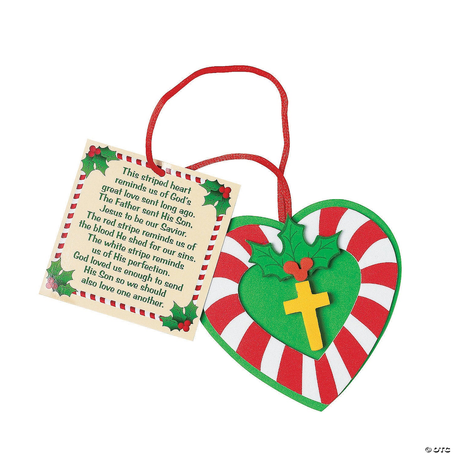 Candy Cane Cross Ornament Craft