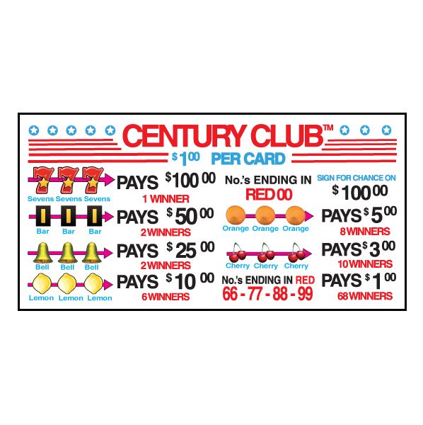 CENTURY CLUB PULL TAB, 690 TICKETS