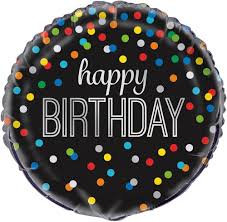 18" General Birthday Helium Filled Mylar Balloon