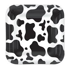 Cow Print 9" Square Paper Plates - 8ct.