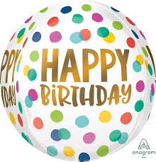 18" General Birthday Helium Filled Mylar Balloon