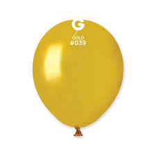 Yellow Gold Metallic Gemar Latex Balloons- #039