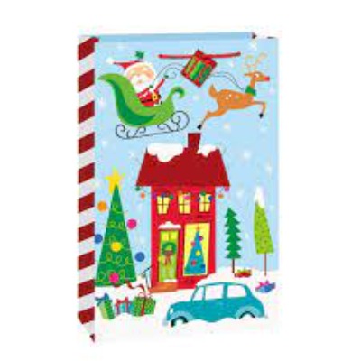 Colorful Santa Jumbo Gift Bag