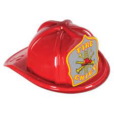 Plastic Red Fire Chief Hat