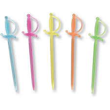 2 1/2" Neon Plastic Sword Picks - 36ct.