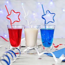 Red/White/Blue Star Shaped Straws - 6ct.