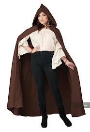 Brown Hooded Adult Cloak