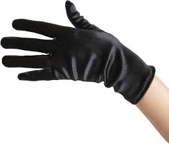 Black Satin Gloves