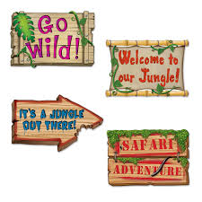 Jungle Sign Cutouts - 4ct.