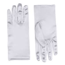 White Satin Gloves