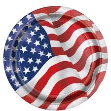 USA Flag 9" Paper Plates - 8ct.