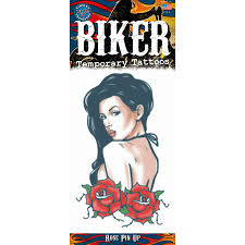 Biker Rose Pin Up Girl Tattoo FX
