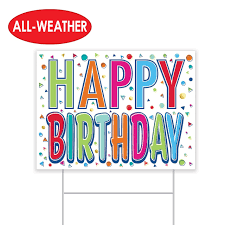 Plastic Happy Birthday Yard Sign