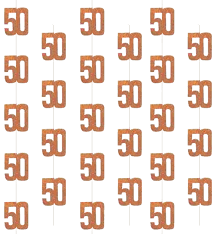 50th Rose Gold Hanging Decorations - 6ct.