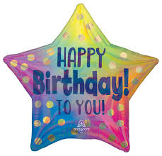 18" General Birthday Helium Filled Mylar Balloon
