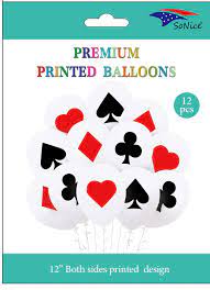Casino Poker 12" Latex Balloons