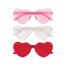 Pink & Red Heart Shaped Glasses - 3ct.