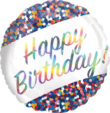 18" General Birthday Helium Filled Mylar Balloon
