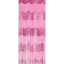 Pink Scalloped Fringe Door Decor.