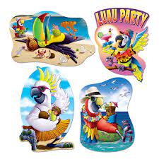 Luau Party Birds Cutouts