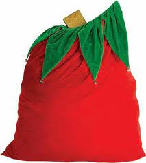 Velvet Santa Bag w/Bells