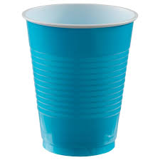 Caribbean Blue 12oz. Plastic Cups - 50ct.