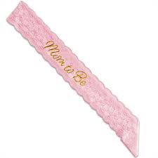 Pink Mom To Be Lace Sash