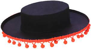 Spanish Hat with Pom Poms