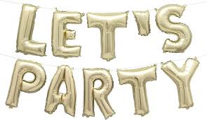 LET'S PARTY Letter Balloon Banner