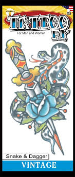 Vintage Snake & Dagger Tattoo FX