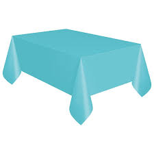 Terrific Teal Plastic Rectangular Tablecover - 54" x 108"