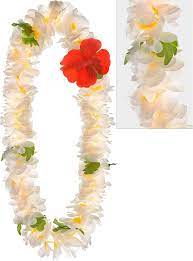 White Lei w/Red Blossom