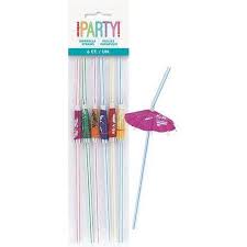 Luau Umbrella Straws - 6ct.