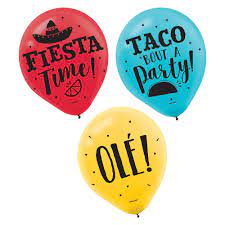 Fiesta 12" Latex Balloons