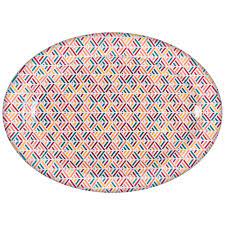 Boho Melamine Oval Tray