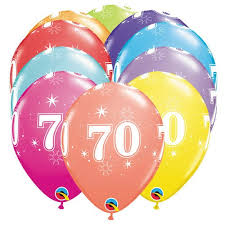 70th Birthday Latex Balloons