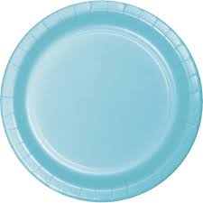 Powder Blue 7" Paper Plates - 50ct.