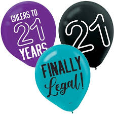Finally Legal "21" Latex Balloons 15pcs