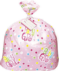 Baby Girl Jumbo Plastic Gift Bag