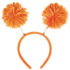 Orange Pom Pom Headbopper