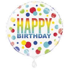 18" General Birthday Helium Filled Mylar Balloon