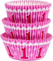 Pink 1st Birthday Baking Cup - 75ct.