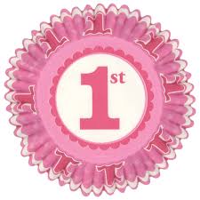 Pink 1st Birthday Baking Cup - 75ct.
