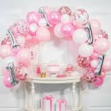 Pink 1st Birthday Balloon Garland Kit