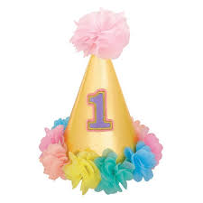 First Birthday Girl Cone Hat