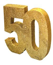 3-D Glittered "50" Centerpiece