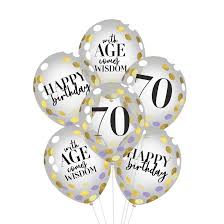"Party of the Ages" 70th Birthday 12" Latex Balloons - 6ct.