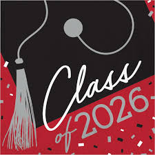 Red School Spirit Class of 2026 Luncheon Napkins - 36ct.